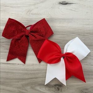 NWOT Red and White Hair Bows